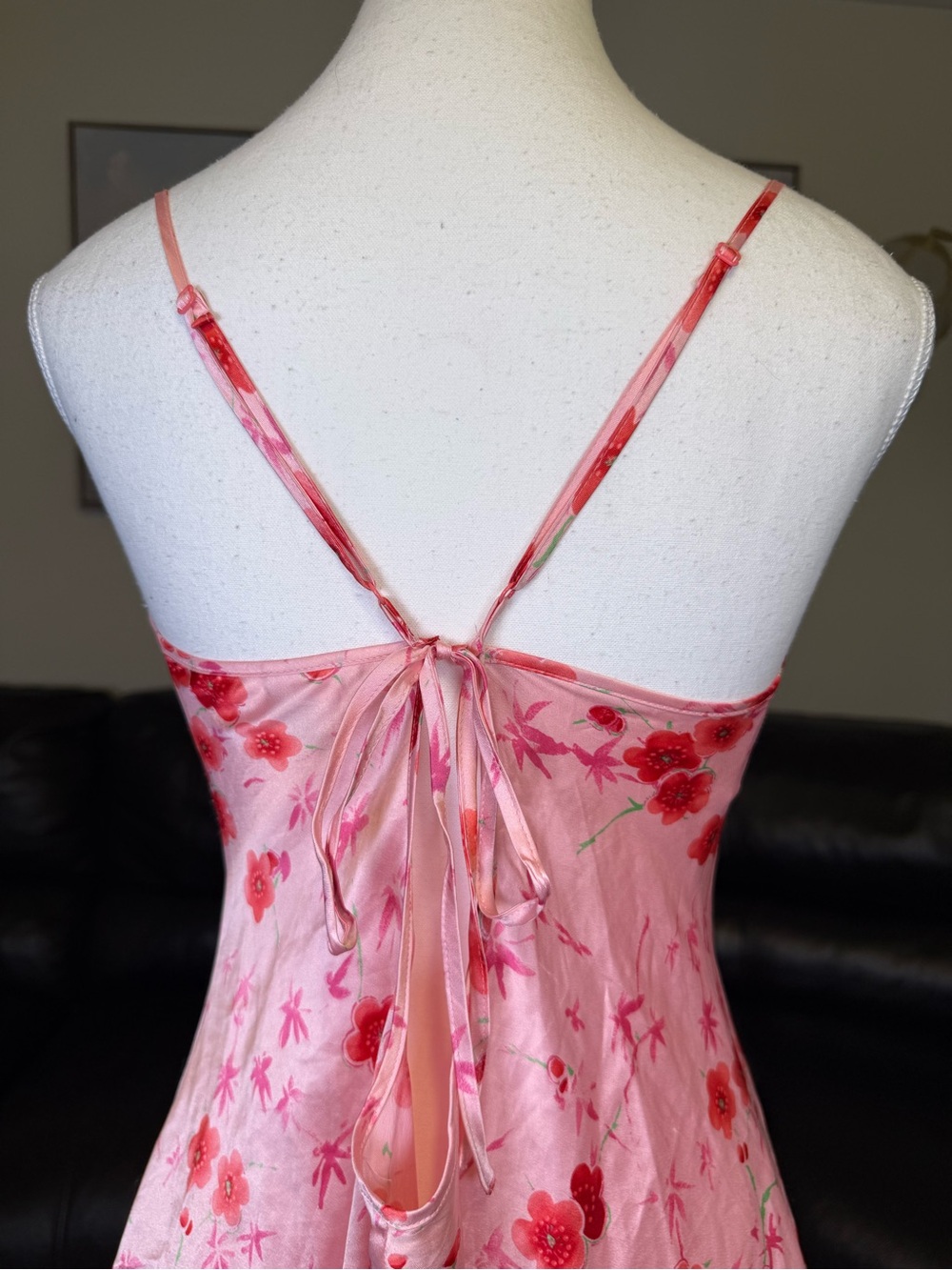 Victoria’s Secret EXTREMELY RARE Cherry Blossom Slip Dress Y2K Pink Lace Satin L - Picture 12 of 15